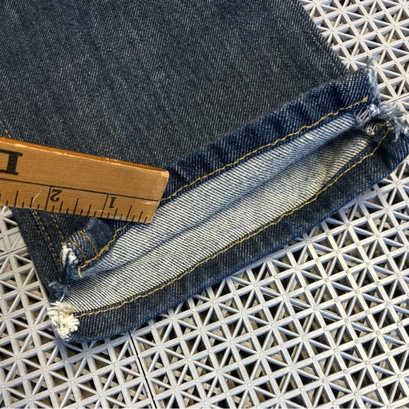 Levi's 501 Button Fly Straight Leg Dark Wash Denim Jeans - Picture 4 of 15